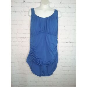 New Carribean Sand Blue One piece swimsuit bathing suit tummy control‎ Size 24W